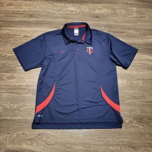 Nike Dri Fit MLB Minnesota Twins Baseball Short Sleeved Polo Mens Size Large